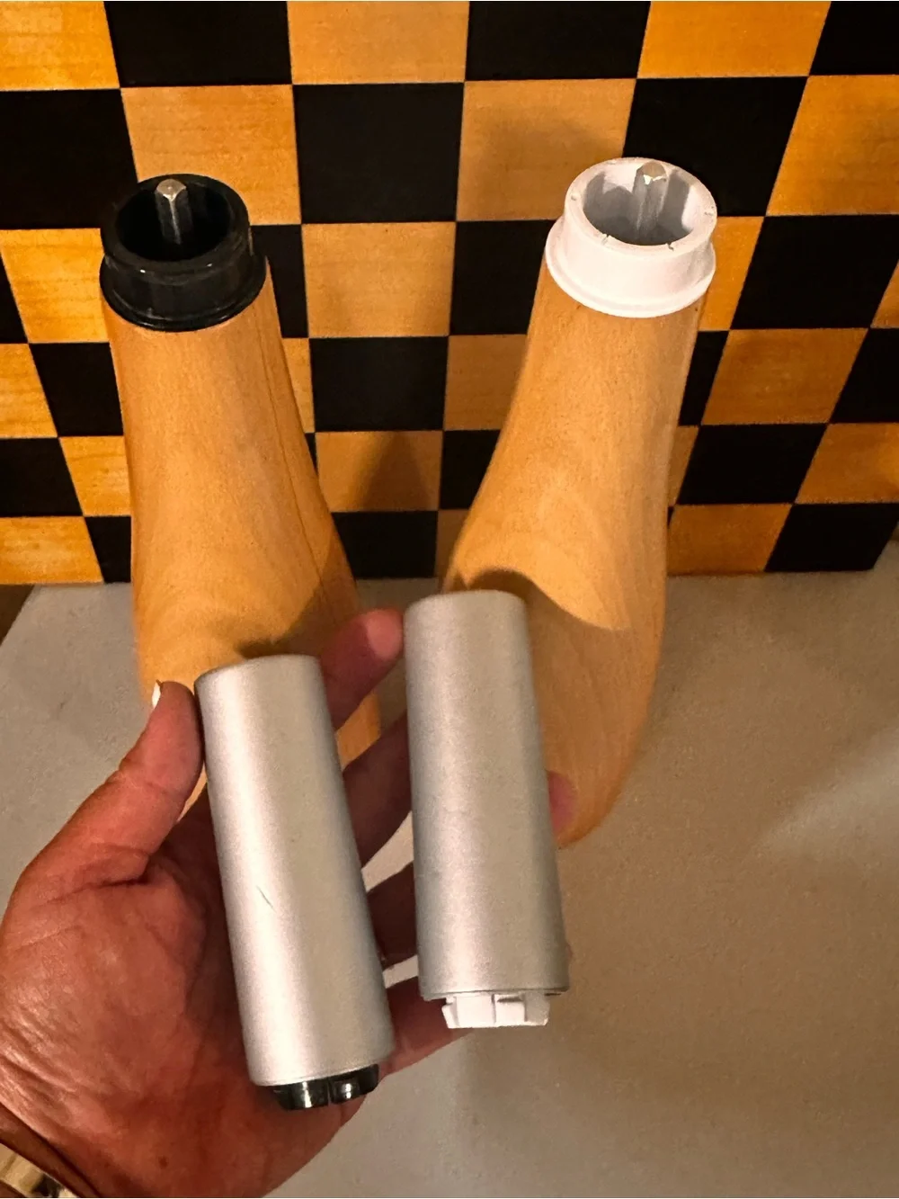 *Vintage* Bodum Nissen Salt Pepper Grinders Mills Wood Aluminum